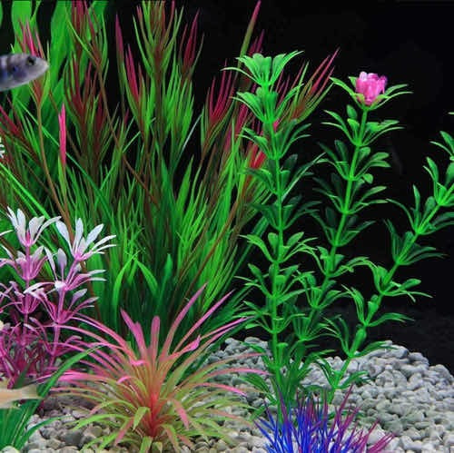 Imagen 4 de 4 de Paquete De 14 Plantas Artificiales Para Acuario Pecera Peces