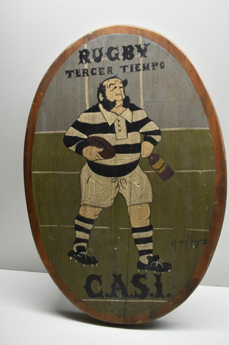 Pintura Jugador De Rugby Tercer Tiempo C.a.s.i. Hugo Mayorca