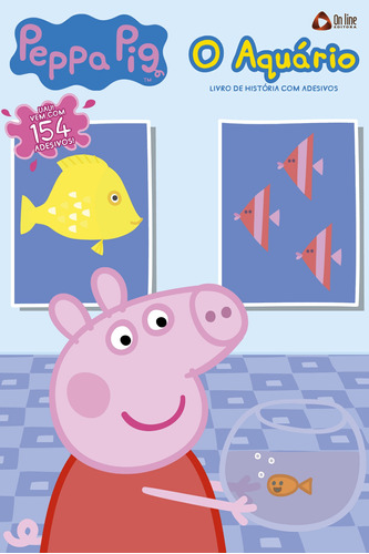 Peppa Pig - Livro de história com adesivos: O aquário, de On Line a. Editora IBC - Instituto Brasileiro de Cultura Ltda, capa mole em português, 2020