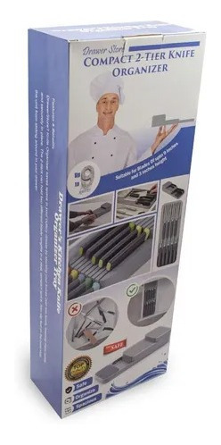 Imagen 5 de 8 de Organizador De Cuchillos Mesada Cajón 2 Pisos Smart Compacto