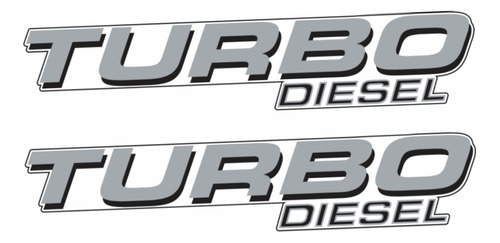 Emblema Adesivo Caçamba F250 Turbo Diesel Prata/preto Tdslpr