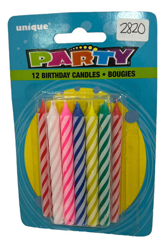 Velas Velitas Caramelo Colores Extra 12pz Fiesta Cumpleaños