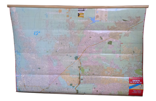 Mapa Gran Buenos Aires - Zona Oeste -plastificado 80x130cm