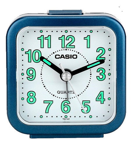 Reloj Despertador Casio Tq141 Azul Metalizado - Mileus