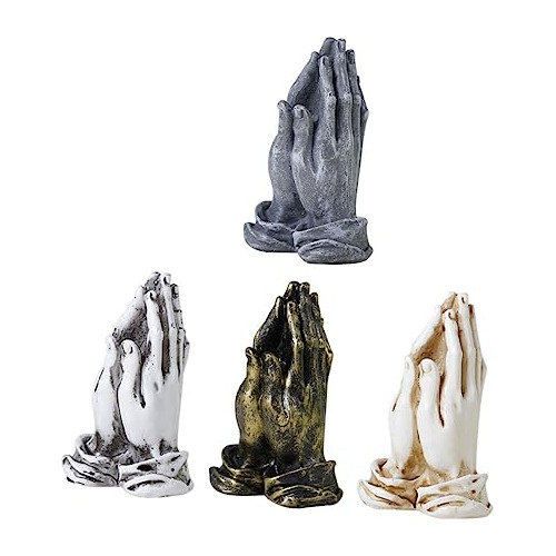4 Piezas Orando Manos Ornamento Diosa Estatua Oficina Decora