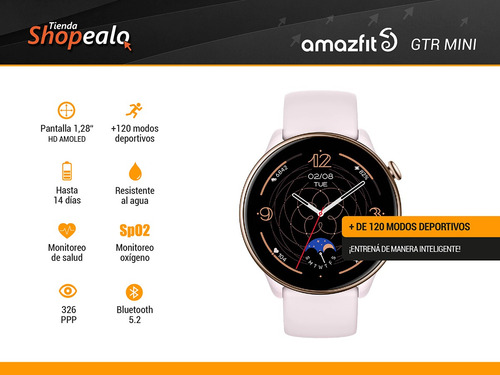 Smartwatch Reloj Inteligente Amazfit Gtr Mini Rosa Gps Cta-*