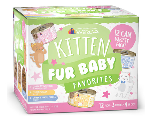 Weruva Kitten, Fur Baby Favorites Paquete Variado, Lata De 3