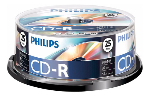 Disco virgen CD-R Philips de 52x por 25 unidades
