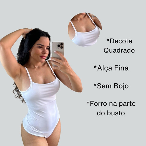 Bory Bori Liso Alça Fina Com Fecho Sem Bojo Macacão Gringa