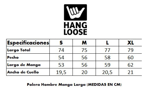 Imagen 7 de 7 de Polera Manga Larga Hombre Hang Loose Gris Melange