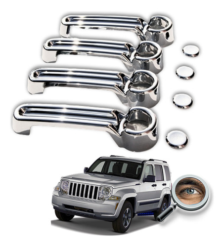 Jeep Cherokee Kit 4 Cubre Manijas Cromadas Tuningchrome