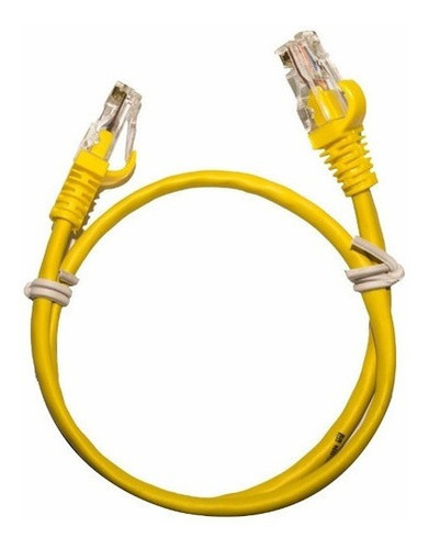 Imagem 1 de 4 de Kit 20 Cabos Patch Cord Cat5e Amarelo 30 Cm + Frete