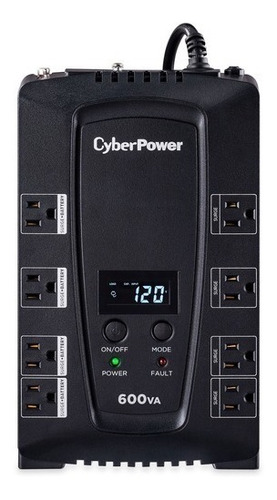 Cyberpower Cp600lcd Intelligent Lcd Ups System, 600va / 340w Color Negro