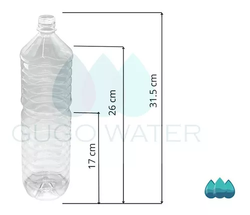 Botella Para Agua Cristal 1.5 L Pet Con Tapa 1 Pz