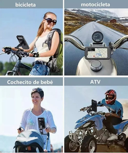 Soporte Celular Moto Bicicleta Impermeable 360 2 Piezas