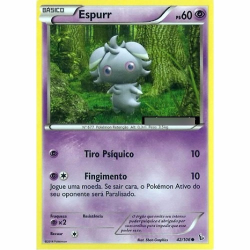 Espurr - Pokémon Psíquico Comum - 42/106 - Pokemon Card Game