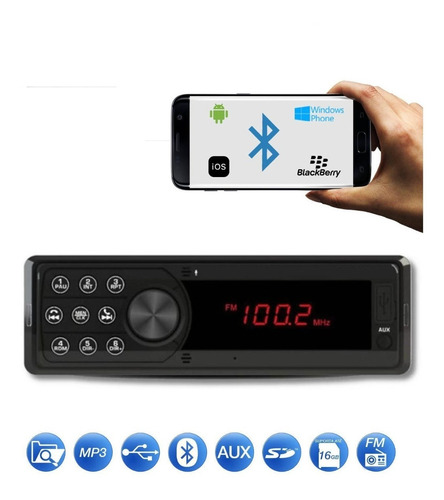 Auto Radio Booster  50w Mp3/rádio Fm/sd/usb/auxiliar Bt