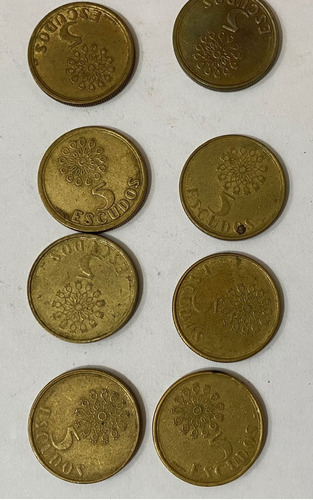 8 Monedas 5 Escudos Portugal 1987 8 9 90 1 2 3 8 , 1m143