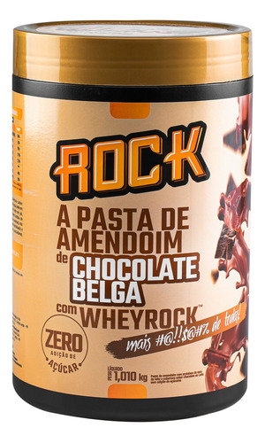 Pasta De Amendoim Com Whey 1000g Chocolate Belga Rock Peanut