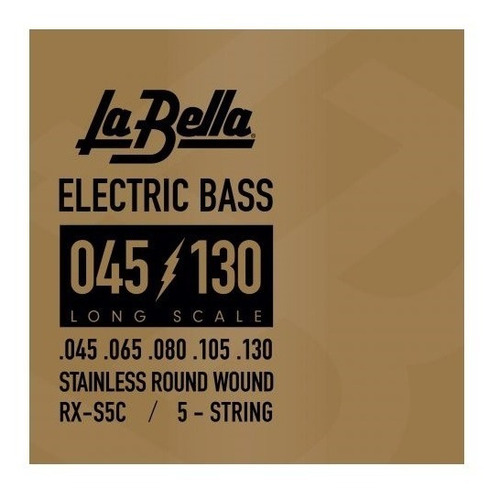 Encordado Steel Para Bajo 5 Cuerdas 045 / 130 La Bella Rxs5c