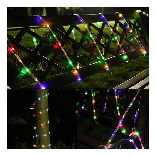 Cadena De Luces Led De Tubo Solar Para Decoración De Patio,