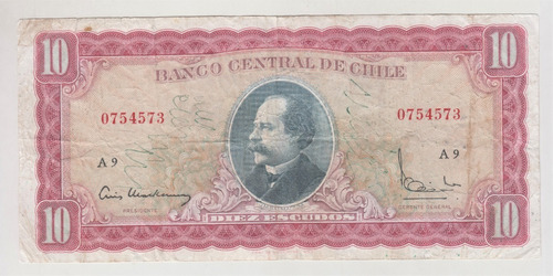 Billete Chile 10 Escudos Mackenna Ibañez A9. (c85)