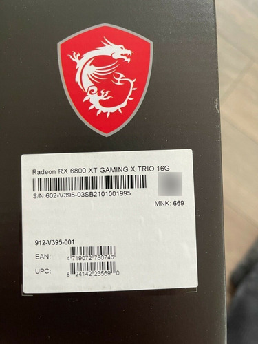 Imagen 6 de 7 de Nuevo Msi Amd Radeon Rx 6800 Xt Gaming X Trio 16gb Gddr6