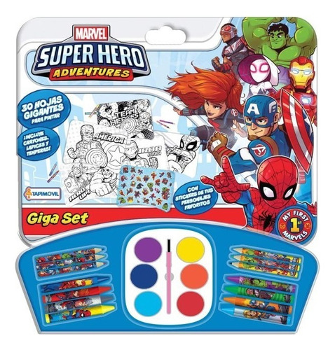 Set Grande Arte Para Colorear Con Stickers Marvel Avengers