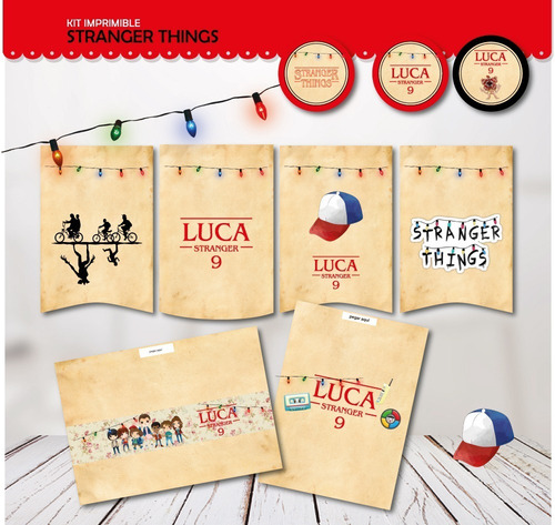 Kit Imprimible Stranger Things Envoltorios Invitación Full