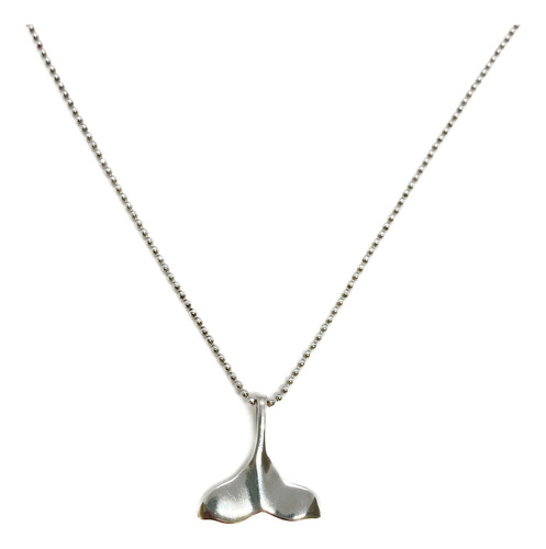 Cadena Bolitas Dije Cola De Sirena O Ballena Plata 925 50 Cm