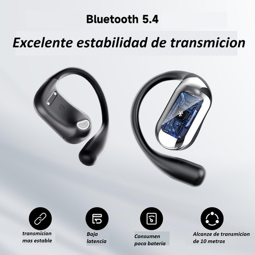 Audífonos Bluetooth Con Ai Inteligencia Artificial Para El Asistente De Voz Táctiles Múltiples Funciones Con Cancelación Ruido Bluetooth 5.4 Manos Libres Deportivos Manos Libres Color Negro