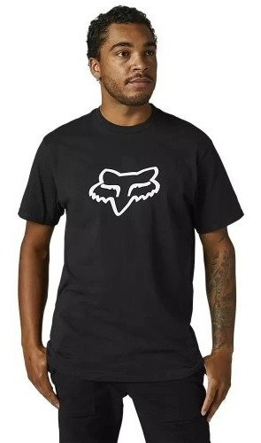 Polera Fox Manga Corta Legacy Head Negro