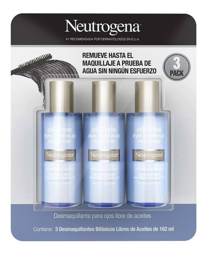 Desmaquillante Para Ojos, Neutrogena, 3 Piezas