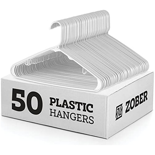 Perchas De Plastico Para Ropa Con Ganchos Blanco 50 Pzas
