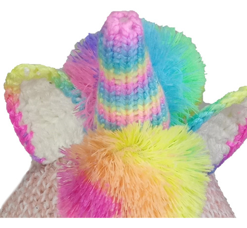 Gorro Con Orejeras Y Trenzas Tipo Unicornio Para Niña