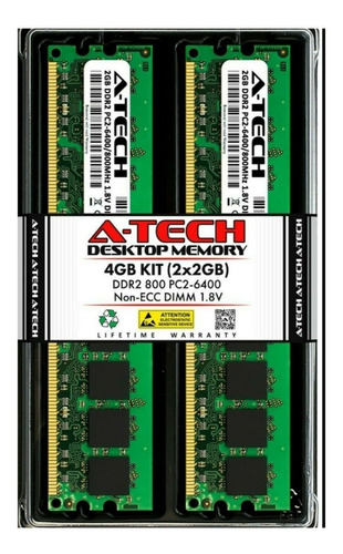 Memoria A-tech 4gb 2x 2gb Pc2-6400 Desktop Ddr2 800 Mhz 
