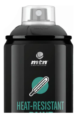 Pintura en aerosol Pro Mtn negra resistente al calor de 400 ml