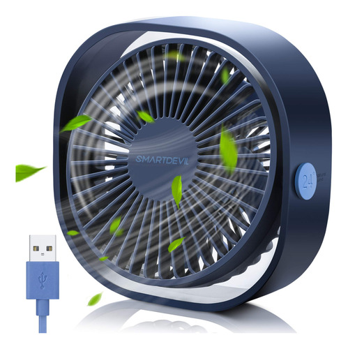 Ventilador Usb De Escritorio., Azul Marino