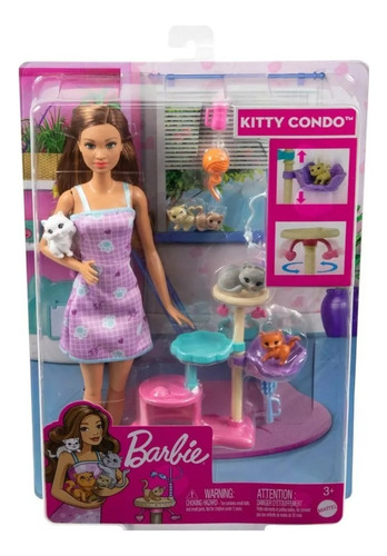 Muñeca Barbie Kitty Condo Cuidado De Gatitos Hhb70 Mattel