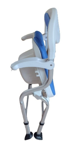 Silla Cómodo Ducha Aluminio Descansabrazos Azul De Lujo