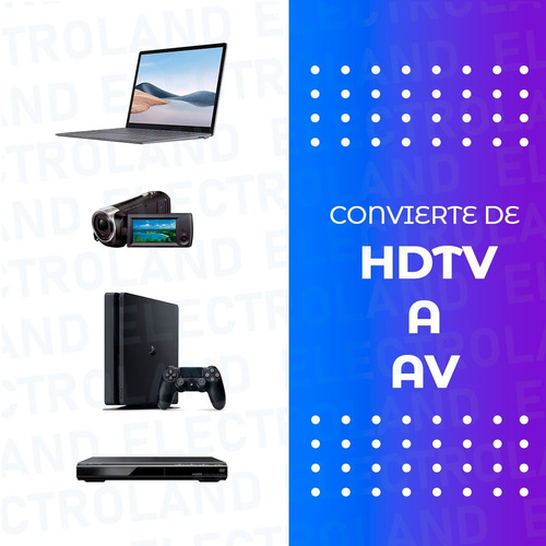Imagen 5 de 10 de Conversor Adaptador Hdtv A Rca Av Audio Vídeo Full Hd Tv Led