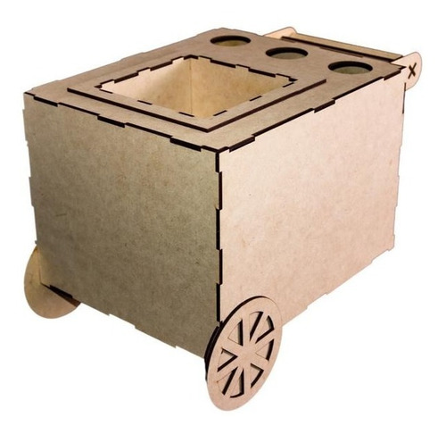 Carrito Botanero Centro De Mesa Mdf Pack 3 Piezas