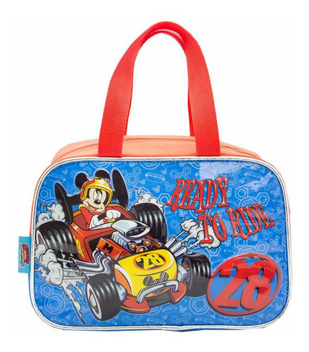Bolso Mickey Mouse Disney Auto De Carrera Infantil Color Rojo