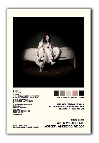 Cuadros Decorativos Billie Eilish Álbum Music Tracklist