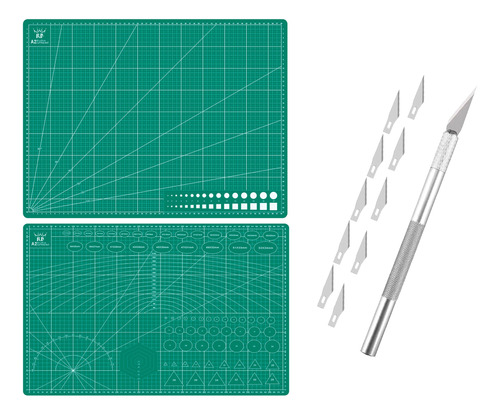 Base Tabla De Corte A2 Reversible  60x45cm + Cutter Bisturí 