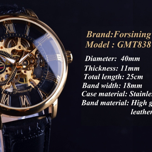 Reloj Forsining Fashion Mechanical Skeleton Para Hombre