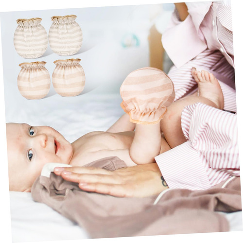 2 Pares De Guantes Antiarañazos Faciales Para Bebés -