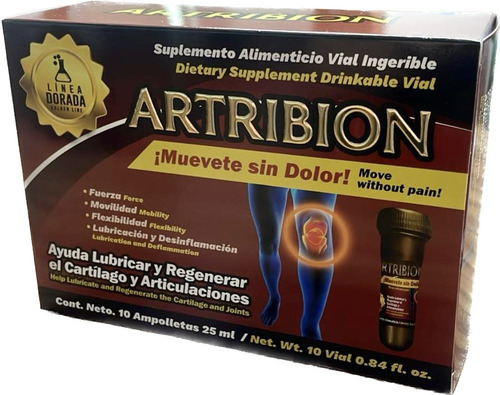 Artrtibion 10 Shots 25 Ml Glucosamina Movilidad Flexibilidad Sabor Vitamina