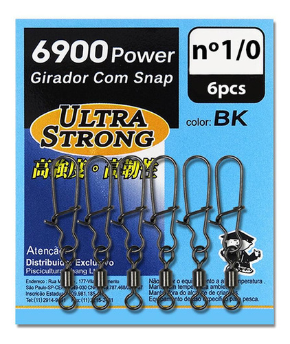 Girador Com Snap 6900 Reforçado Para Pesca V-fox