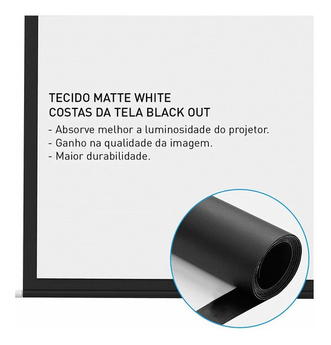 Tela De Projeção Crystal View 120 Polegadas Datashow Telão